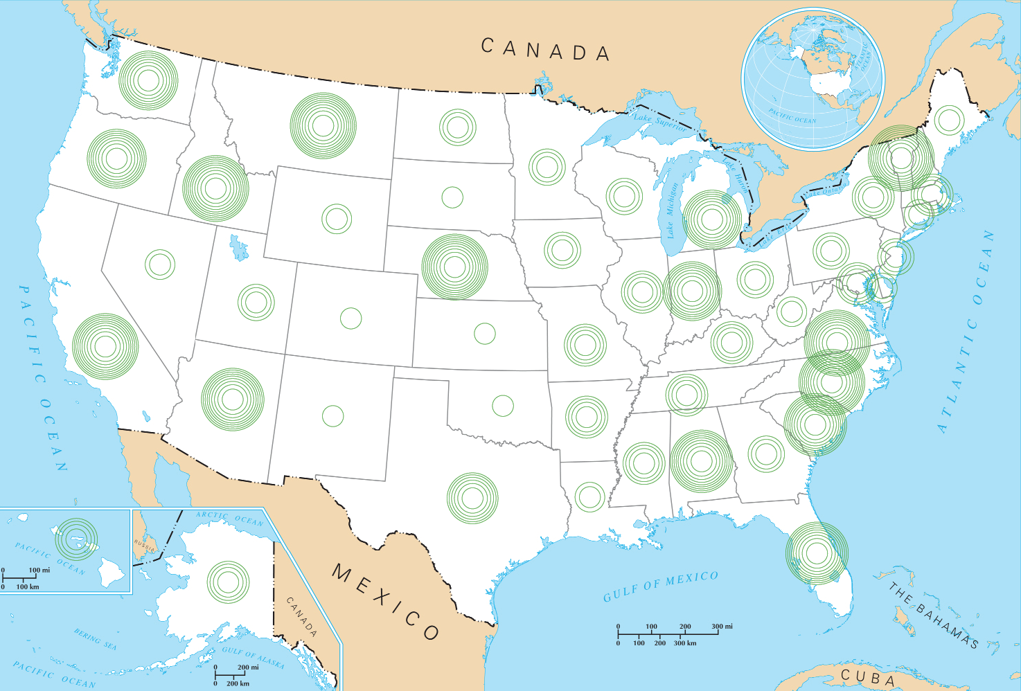  concentric circles map 